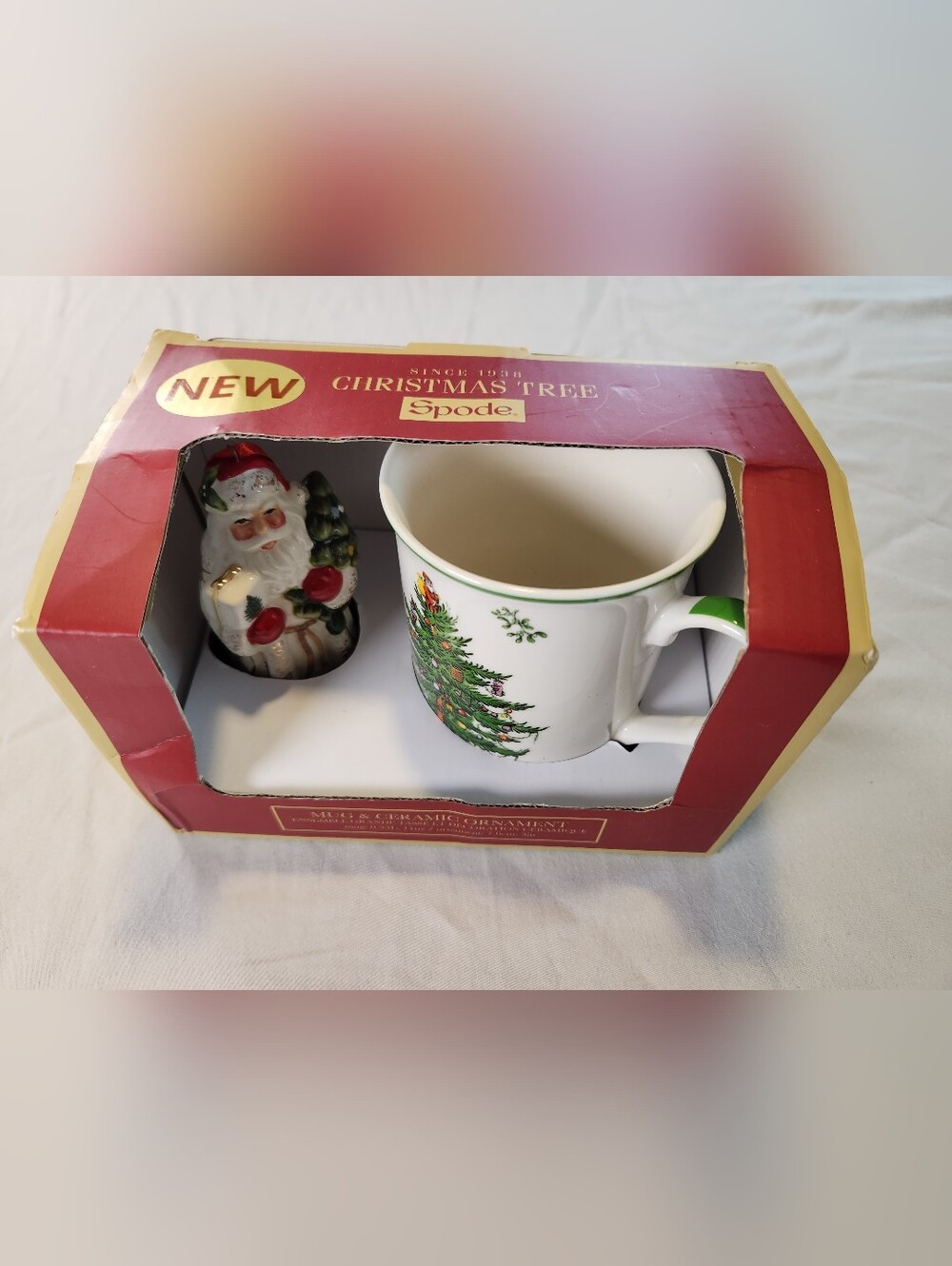 NEW  Spode Christmas Tree Mug and Santa Ornament NEW in Box